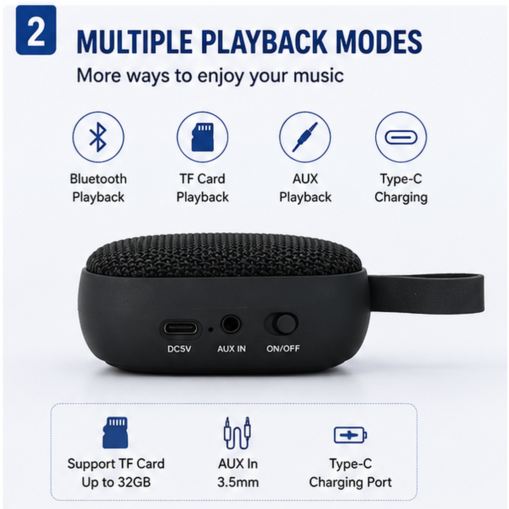 Rugged Mini Outdoor Bluetooth Speaker