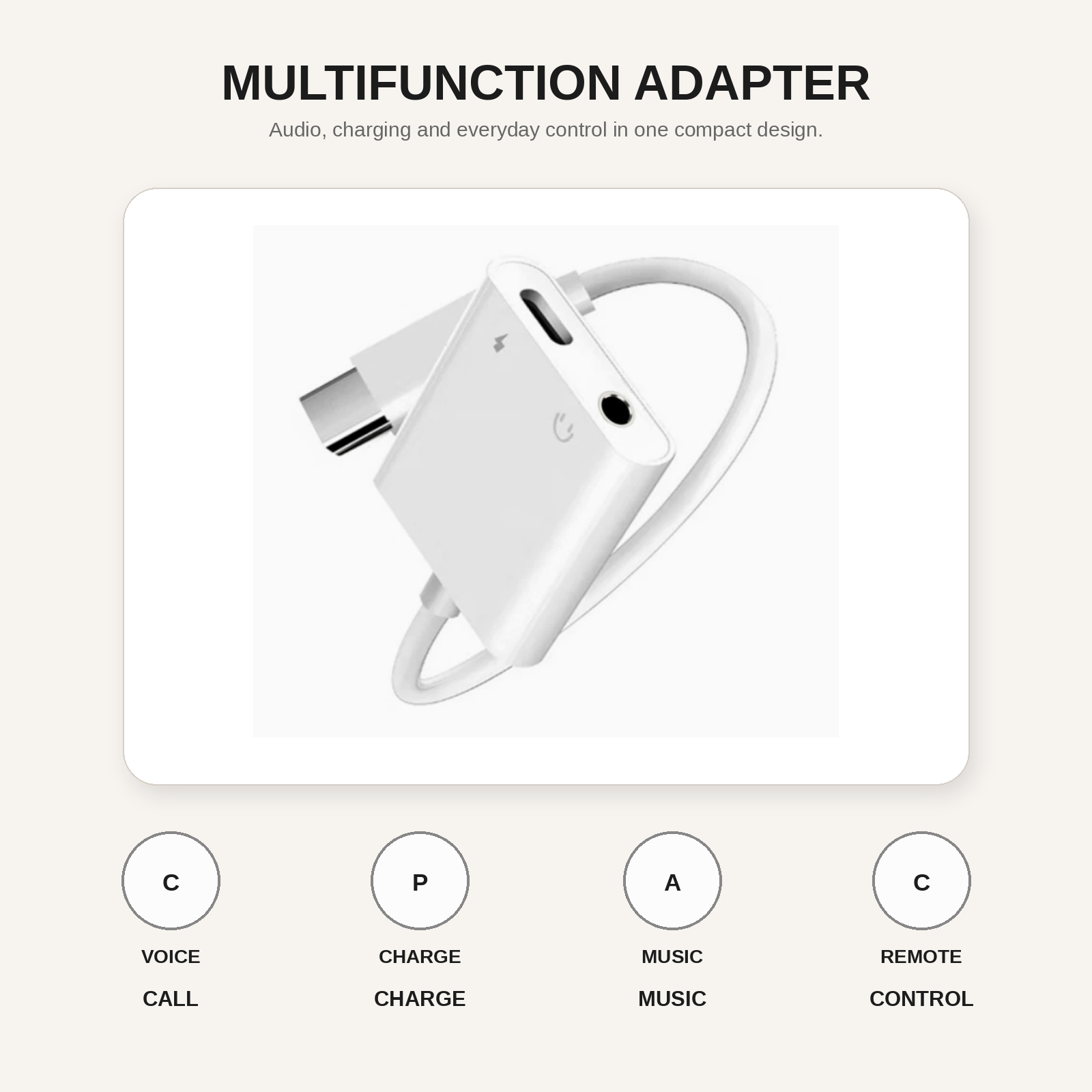 USB-C to 3.5mm Headphone & Charge Adapter