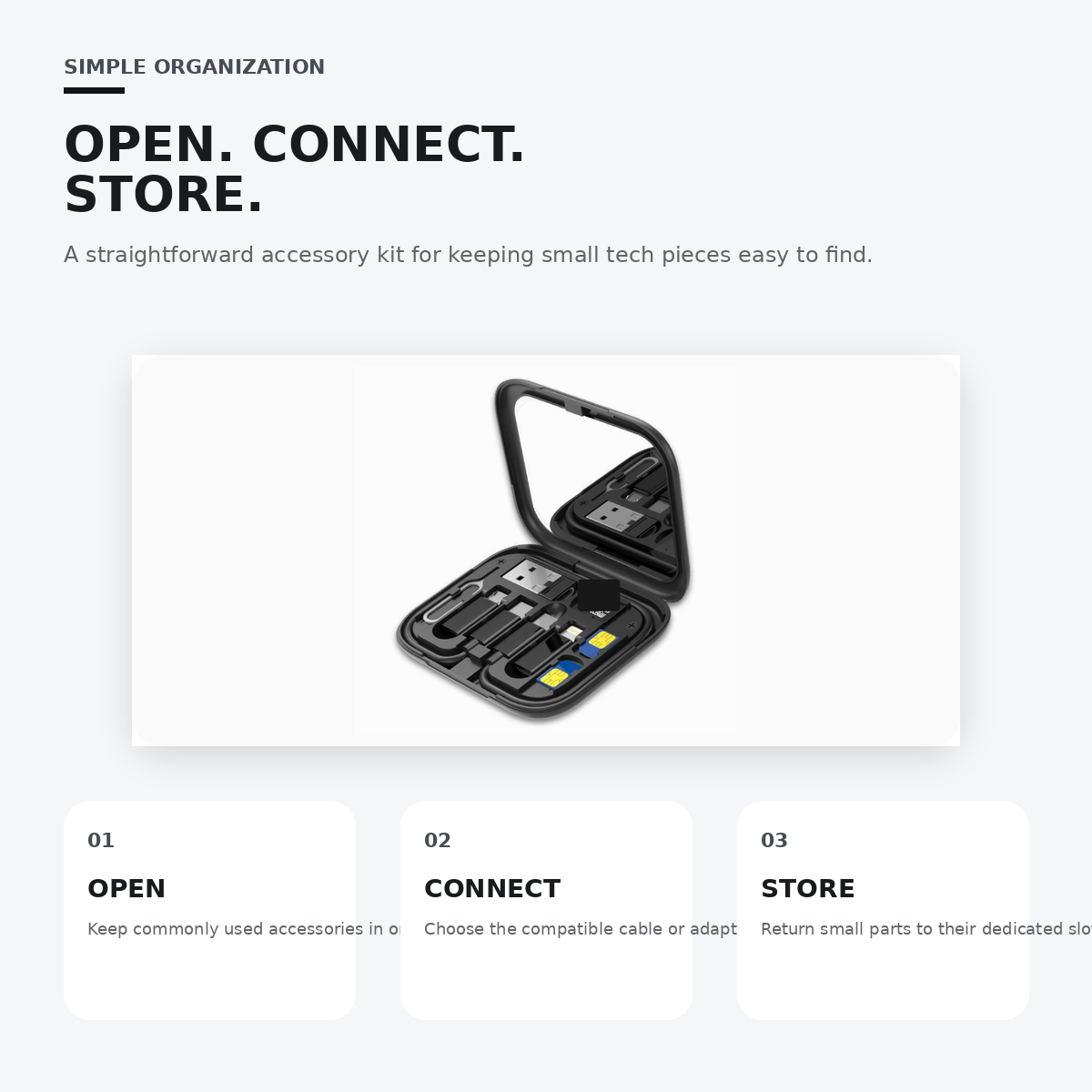 Multi-Functional Travel Cable & SIM Kit Box