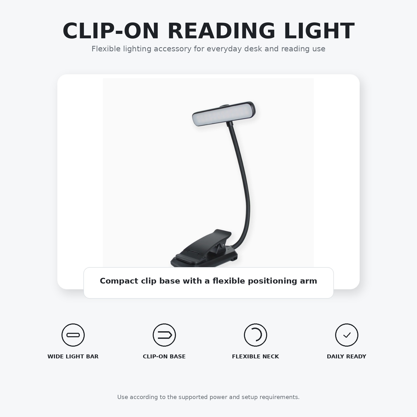 Clip-On LED Reading Light with Flexible Neck