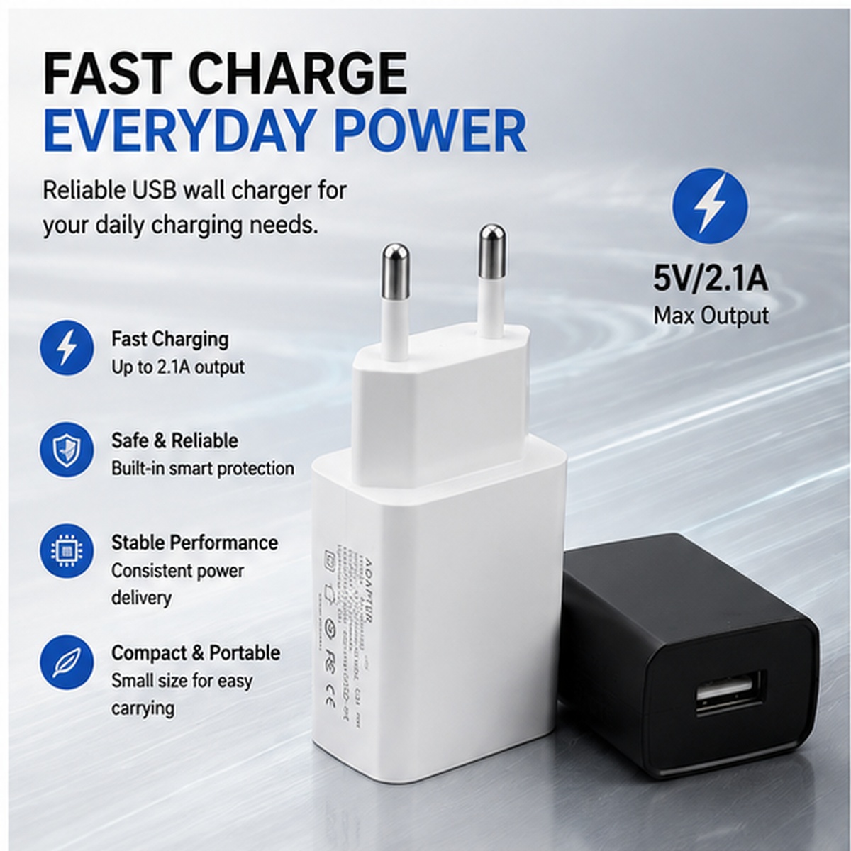 Dual-Port USB Power Adapter (EU/US)