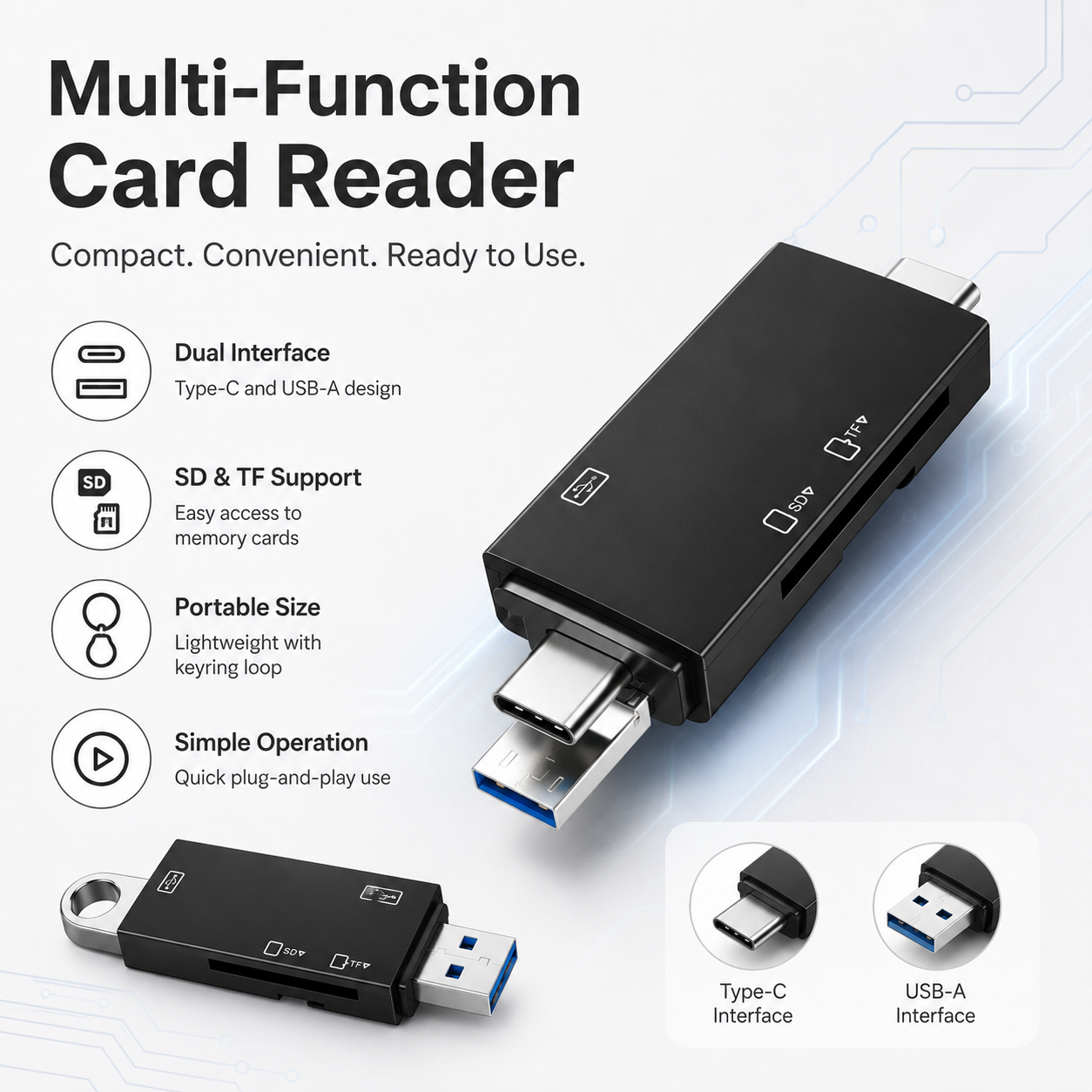 All-in-One USB C / OTG Memory Card Reader