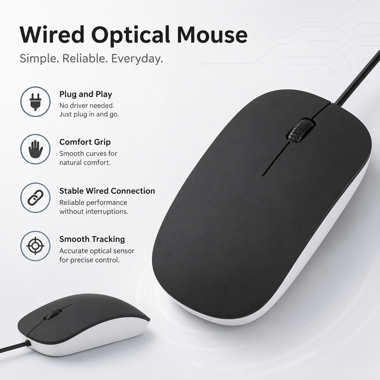Minimalist Wired Optical Mouse