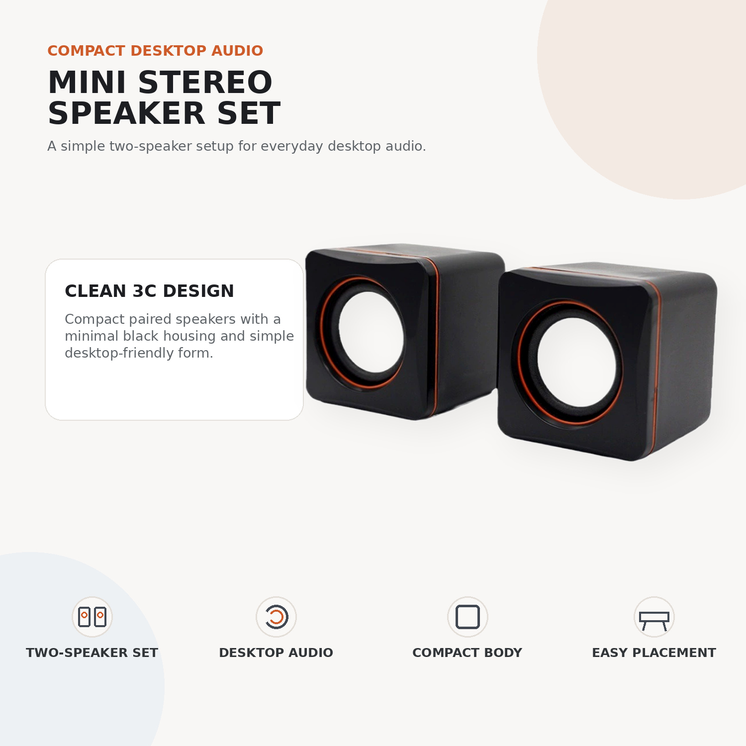Compact Desktop Multimedia USB Speakers