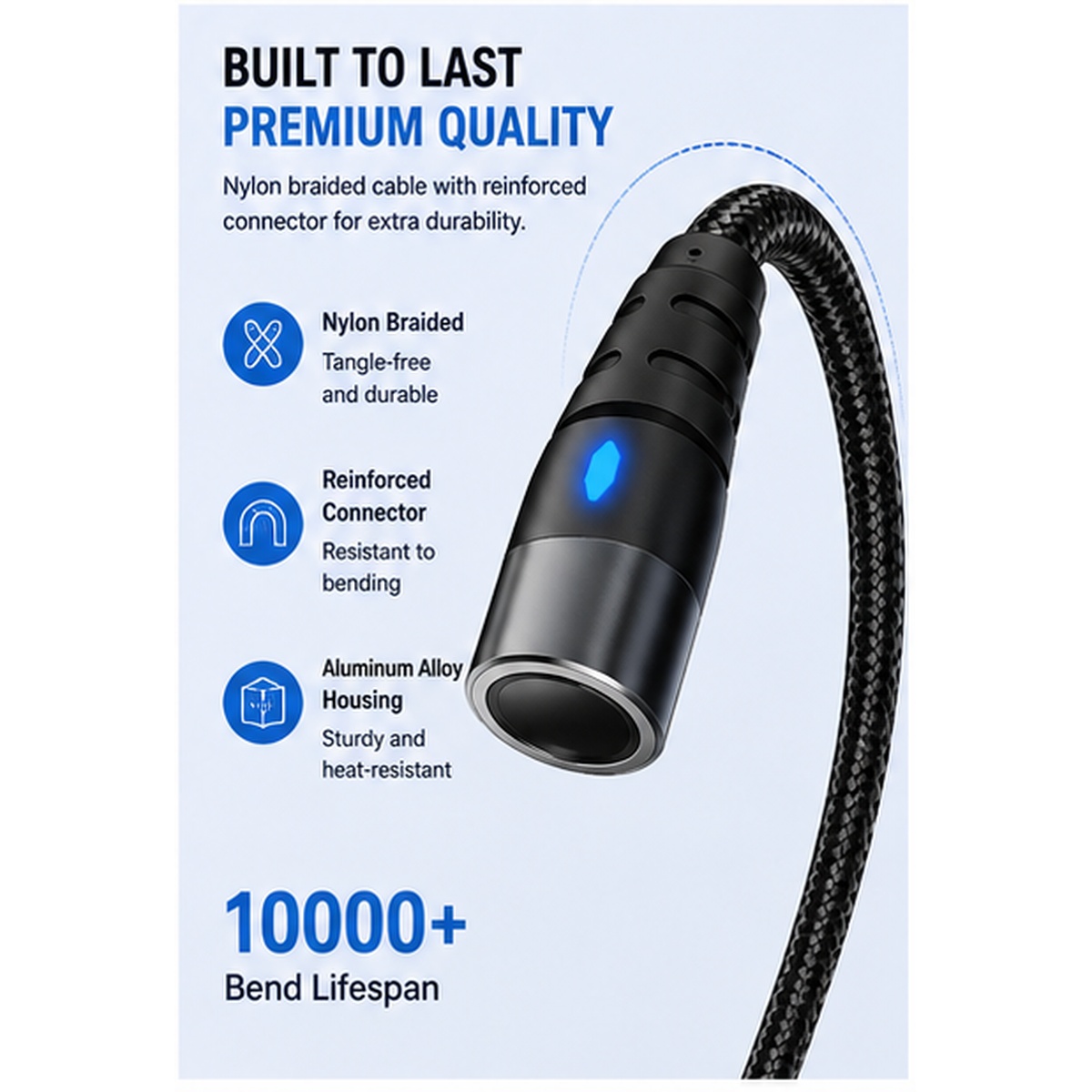 540° Swivel Magnetic 5A Fast Charging Cable